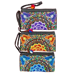 3 X Wrist Bags Embroidered 2 Sides Purple Orange Blue Butterfly Zipper Colorful - Bild 1 von 23