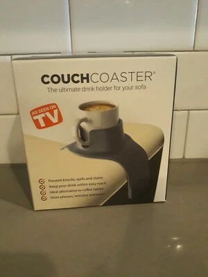 NUEVO SELLADO CouchCoaster The Ultimate Drink Sofá Soporte ACERO GRIS Foto 1 de 3