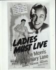 Ladies Must Live 1940 one sheet image on 8x10 black & white photo 