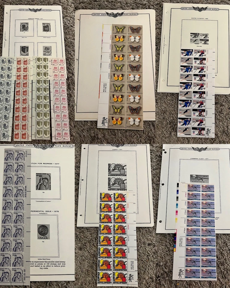 AMAZING LOT OF FULL MINT MNH UNITED STATES STAMP PLATE BLOCKS  #22 - Image 1 of 4