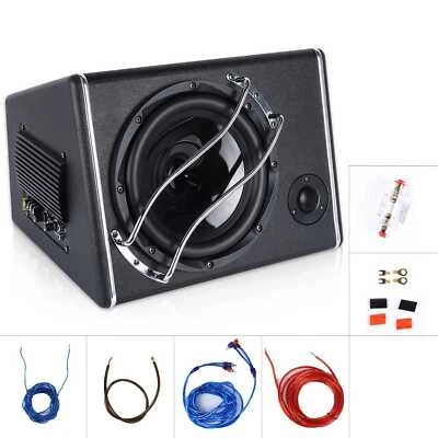 10 ZOLL Aktiv Subwoofer 3800 Watt Bass + Verstärker + Kabelset Auto Aktivsub - Bild 1 von 4