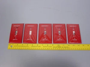 *Lot Of 5 Titan 3 Tech TPMSSR-T 1-Gang Emergency Toggle Plate, Red, Smooth Metal - Picture 1 of 5