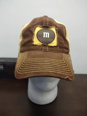 Винтажная бейсболка Elliott Sadler No38 M&M's с искусственно состаренной сеткой для дальнобойщиков NASCAR - Изображение 1 из 4