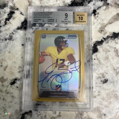 2013 Bowman Chrome Gold Refractor Geno Smith AUTO 12/75 BGS 9  (9,9,9.5,9) - Image 1 of 4