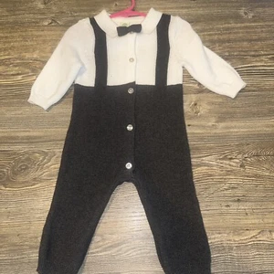 Boys Little Me NWT 1pc Velour Bow Tie Outfit 9 Month. NWT. 5 - Picture 1 of 6