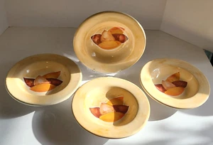 MAMMA RO I FRUTTI di TONJA HAND PAINTED GLAZED 9” SOUP PASTA BOWL ITALY SET OF 4 - Picture 1 of 10