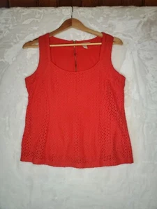 Banana Republic Koralle Ösen Spitze gefüttert ärmelloses Top Größe 8 - Bild 1 von 7