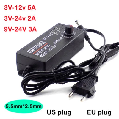 3-12V 3-24V 9-24V 1-24V AC DC Voltage Variable Adjustable Power Supply Adapter - Image 1 of 4