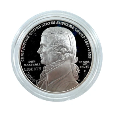 2005-P Chief Justice John Marshall Silver Proof Commemorative Dollar in Capsule - Image 1 of 4