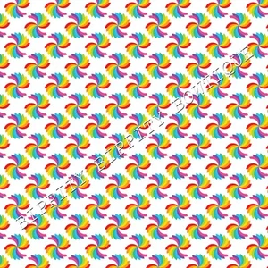 WUNDERSCHÖNE "ÜBER DEM REGENBOGEN" BEDRUCKTE LEINWAND STOFFBAHN.. HAARSCHLEIFEN - Bild 1 von 10