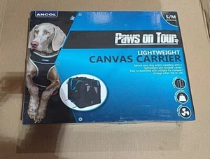 Ancol Paws On Tour Lightweight Canvas Carrier S/M 60x40x40cm Black/Blue - Picture 1 of 2