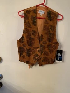 Vintage Womens Cedars Suede Leather Vest Size Large  Brown  USA - Picture 1 of 2