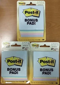 3 X Packs: Post-It 3 in. x 3 in.  Assorted 5 Pads/250 Sheets Per Pad  E5D - Picture 1 of 2
