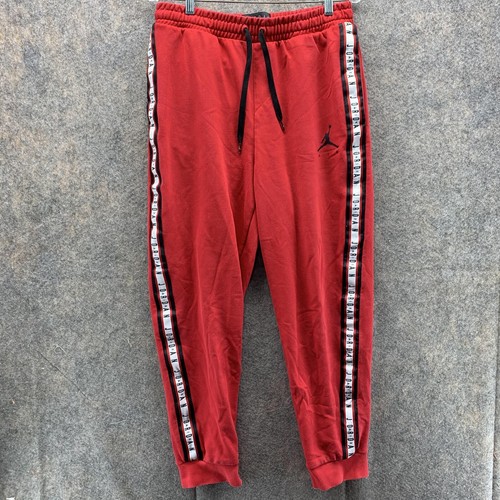 Pantaloni della Felpa Jordan Uomo Medio Adulto Rosso Cordino Pantaloni Jogger Tasche Spiegabili