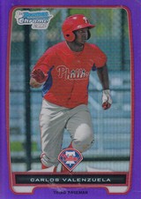 2012 Bowman Chrome Prospects Purple Refractors #BCP165 Carlos Valenzuela /199