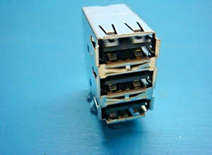 (2) FOXCONN UB1112C 12 PIN USB 2.0 PC MOUNT TRIPLE STACK FEMALE RA CONNECTOR DIY - Picture 1 of 6