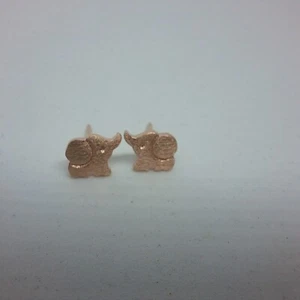 Earrings Elephant Rose Gold Cute Studs - Picture 1 of 4