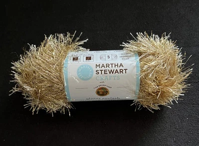 Lion Brand Martha Stewart Crafts Glitter Eyelash Yarn FLORENTINE GOLD #587 - Image 1 of 4