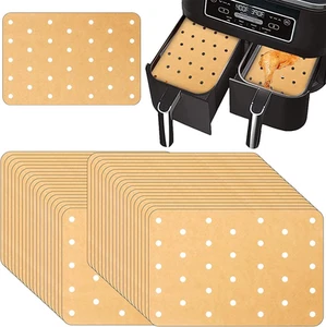100pcs Air Fryer Liners for Ninja Foodi Dual 8QT - Non-Stick Parchment Paper - Picture 1 of 12