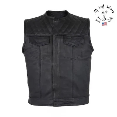 Dream Apparel Men's Genuine Leather Motorcycle Vest. L Size - Image 1 of 4