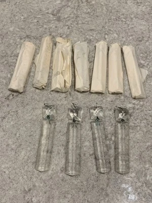 Vtg Glass Chandelier Crystal Pendants 4" Long Lot of 11 Triangular Lamp Prisms - Image 1 of 4
