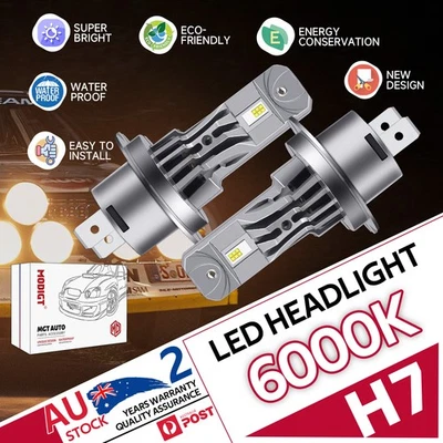 H7 HEADLIGHT x 2 for Peugeot 207 CC WD Convertible 1.6 16V Turbo 20 LED canbus - image 1 of 4