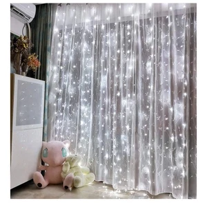 Honche LED Lichtervorhang 300 LED 8 Modi USB mit Fernbedienung HELLWEISS BRANDNEU! - Bild 1 von 6