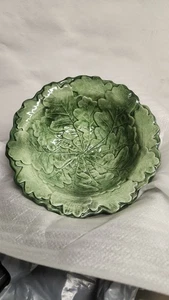 Vietri (Italien) Foglia Eichenblatt 7" Salatschüssel, handbemalt 1994 7026/18 - Bild 1 von 3