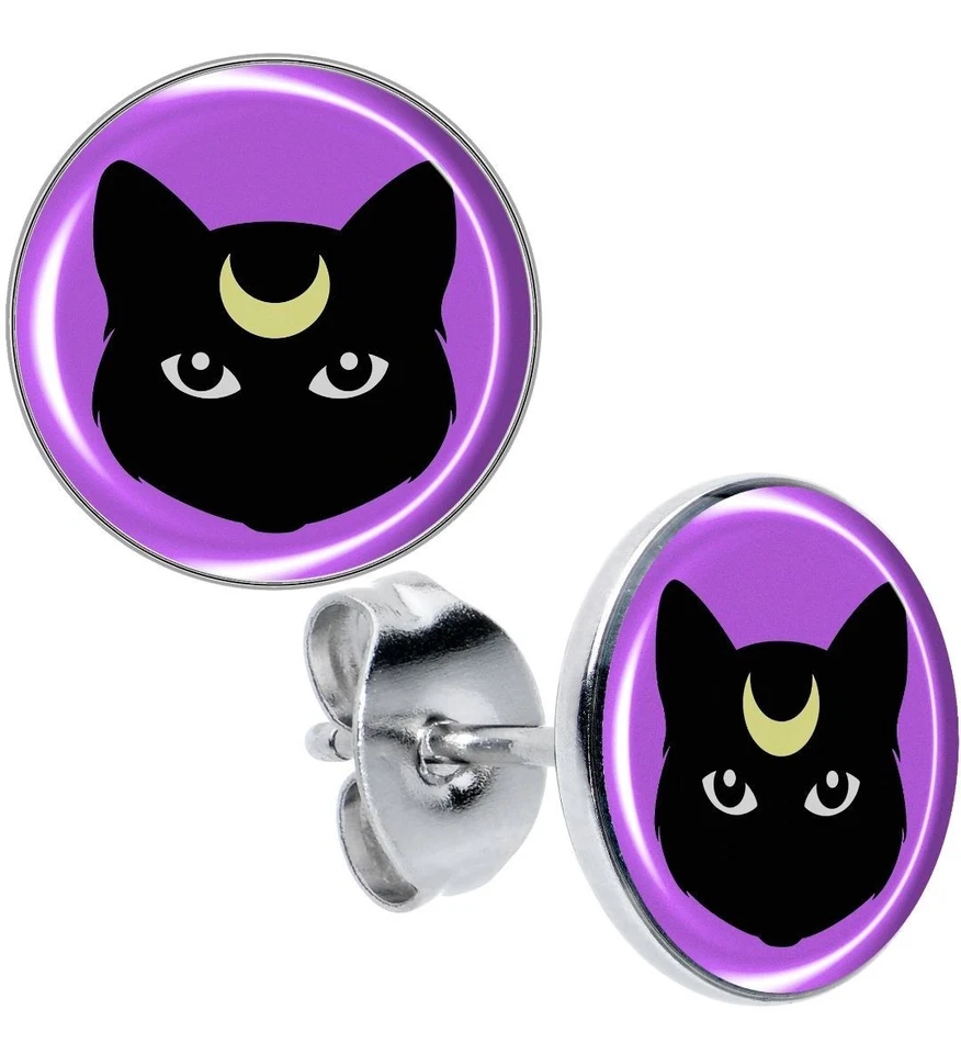 Aretes Black Mystic Kitty Cat de Onyx O Foto 1 de 4