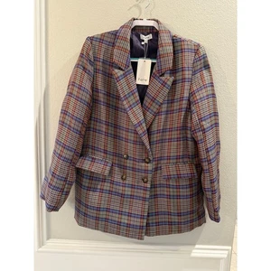 Fate Women's NWT The Solo Cowboy Checker Print Blazer Size L - Picture 1 of 7
