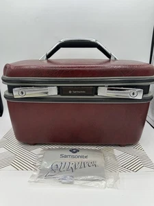 Vintage Samsonite Zug Koffer Burgund Spiegel mit Tablett und Schlüssel lesen - Bild 1 von 12