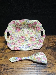 Wright Tyndale Van Roden SUMMERTIME Small Handled 7" Dish England 1930’s Chintz - Picture 1 of 6