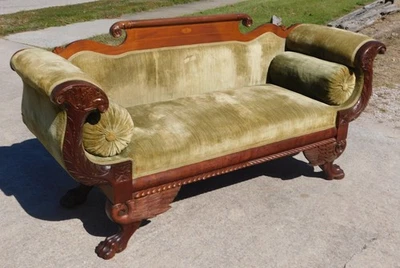Federal/Empire Mahogany Claw Foot Sofa circa 1890 - Image 1 of 4