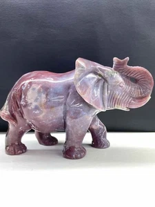 1pc natural ocean jasperquartz crystal engrave Elephant skull healing gift decor - Picture 1 of 4