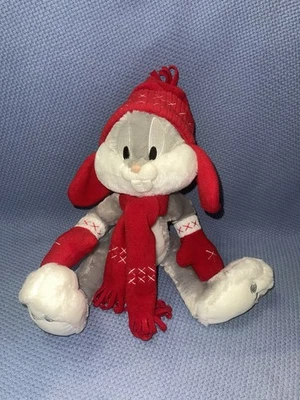 Boneca de pelúcia Bugs Bunny férias de inverno nova Hallmark boneco de pelúcia brinquedo gorro macio - Imagem 1 de 4
