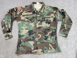 Vintage Propper Combat Coat Mens Small Woodland Camo BDU Military Shirt Jacket - Picture 1 of 13