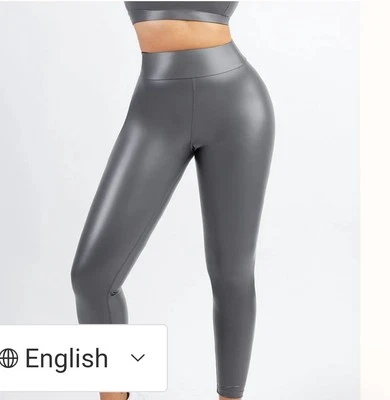 leggings imitación cuero gris medio mediano Foto 1 de 4