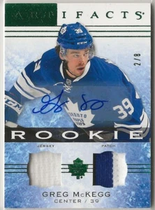 2014-15 Artifacts Jerseys Patch Autographs Emerald Rookie #123 Greg McKegg 2/8 - Picture 1 of 2