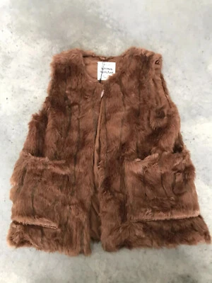 Zara Kids Outerwear Collection Brown Juniors Brown Faux Fur Vest 11-12 11 12 - Image 1 of 4