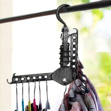 Folding Dual Clothes Hanger Hook Coat Rack Wardrobe Magic Organizer Save Space