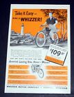 1949 OLD MAGAZINE PRINT AD, TAKE IT EASY- RIDE A WHIZZER! AMERICA'S BIKE MOTOR!