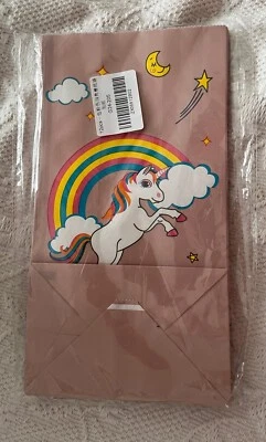 12 x Bolsa de Papel Unicornio Favor de Fiesta Regalo Bolsa de Caramelos con Pegatinas Foto 1 de 2
