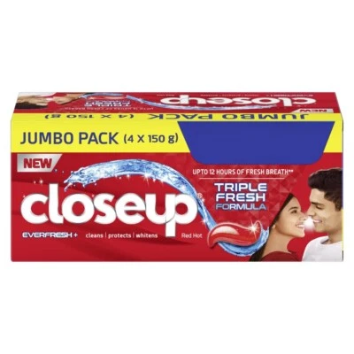 4PACK Close Up Toothpaste For Fresh Breath Triple Fresh 600G (150G X 4) FREESHIP - Image 1 of 4