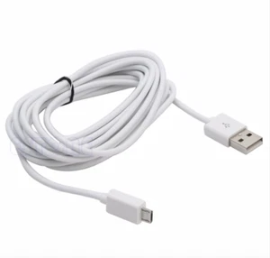 2m Samsung Galaxy Cable Cord Charger Micro USB Charge Data Sync Male Car White - Picture 1 of 3