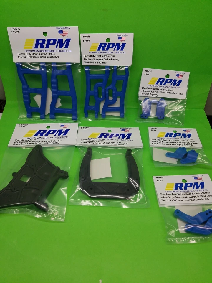 RPM Traxxas Slash 2wd KIT A-Arm Arms SHOCK TOWERS CASTER CARRIERS 80595 80245 - Image 1 of 1