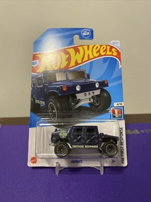 2024 HOT WHEELS MAINLINE HUMVEE TACTICAL RESPONSE BLUE  (33/250) FIRST RESPONSE - Image 1 of 4