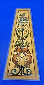Vintage Reverse Painted Banjo Clock Glass, 8" Tall 3" Wide Bottom, 1 7/8" - Picture 1 of 2