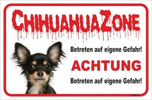 AdriLeo Schild - Vorsicht Chihuahua - Zone - Achtung Hund Warntafel - Bild 1 von 4