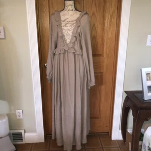 In Loom NWT 2X Maxi Dress Empire Waist Long Sleeve Gauze-type Prairie Cottage - Picture 1 of 9