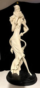 Vintage Art Deco Mode Dame mit Fuchs Statue groß 17 1/4" hoch signiert A. Santini - Bild 1 von 6